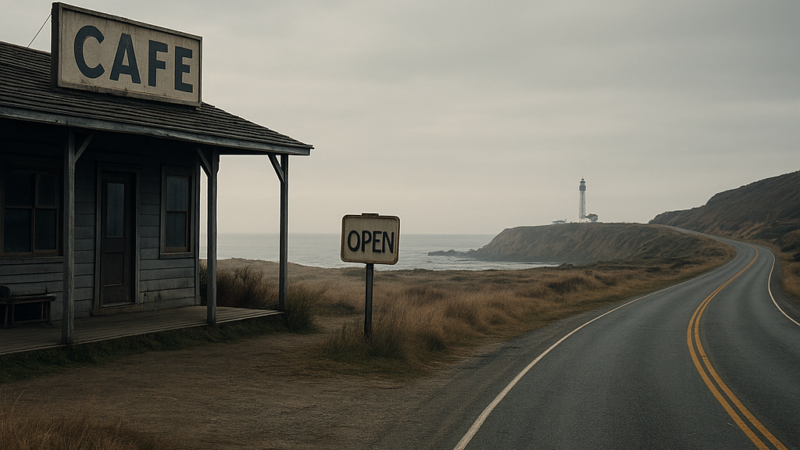 ashakreimerdisappearance cinematic coastal cafe scene