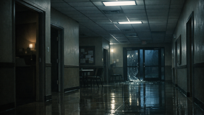 missybeversmurder cinematic church hallway before dawn