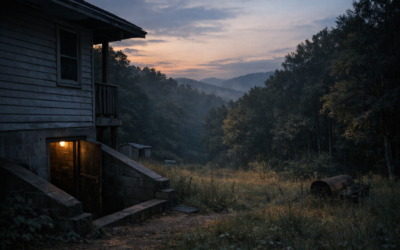 summerwellsdisappearance rural Tennessee home at dusk near tree line