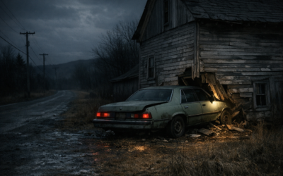Brianna Maitland disappearance featured image showing an abandoned farmhouse and car at night