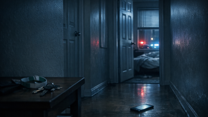 faith-hedgepeth-voicemail-case cinematic apartment hallway at dawn